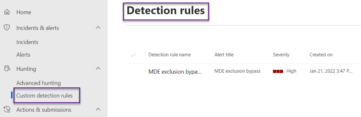 14.0 Defender for Endpoint(MDE): Custom Detection Rule