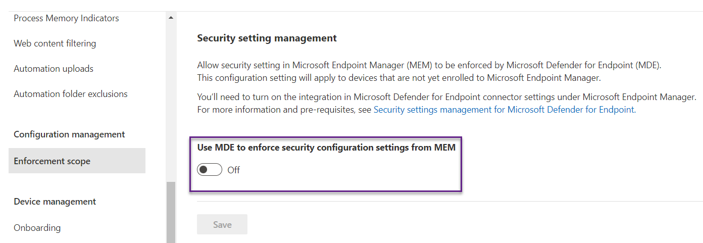 12.0 Defender for Endpoint(MDE): Security Settings Management