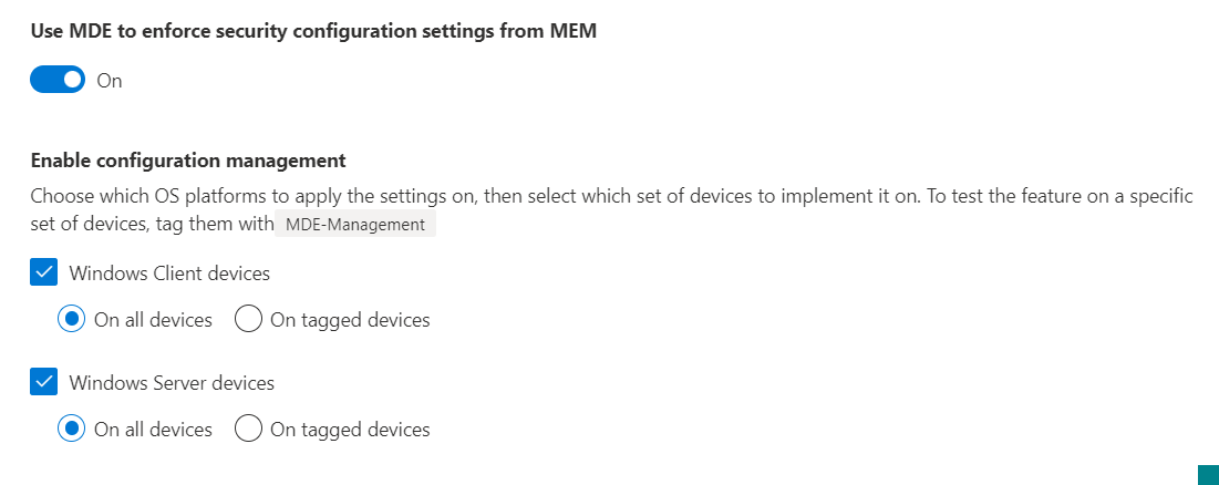 12.0 Defender for Endpoint(MDE): Security Settings Management