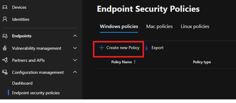15.0 Defender for Endpoint(MDE): Endpoint Security policy