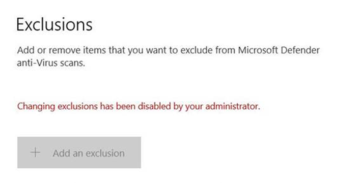 Microsoft Defender AV exclusion list bypass can go undetected by Defender for Endpoint